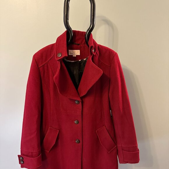 Cleo Ladies Red Button Front Jacket - Picture 2 of 7
